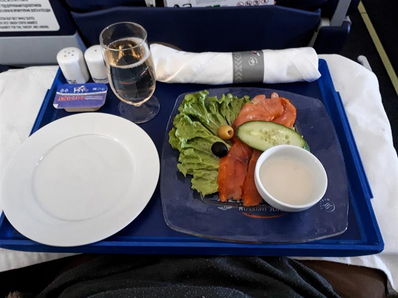 starter food meal irkutsk moscow aeroflot business class flight review