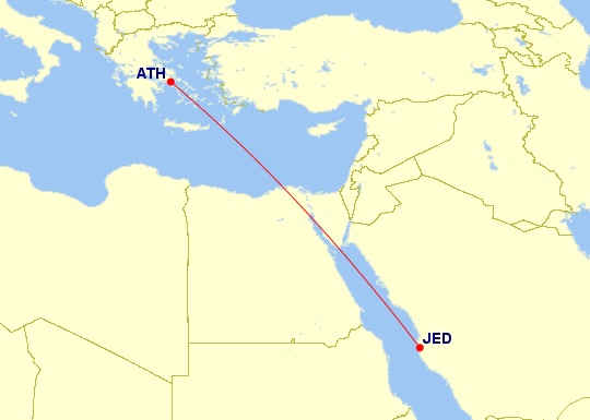 athens jeddah flight saudia