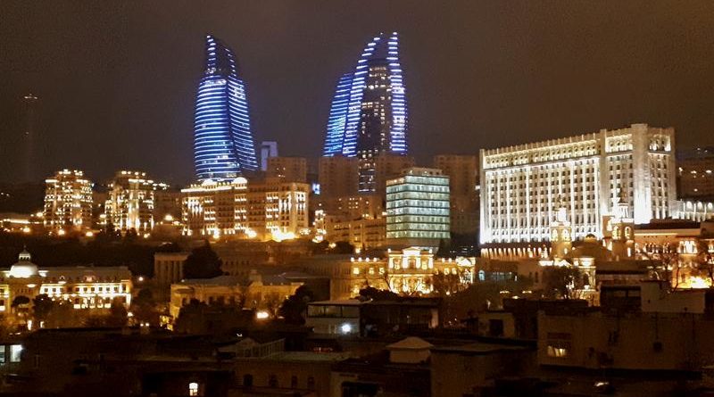 baku flame towers view azerbaijan