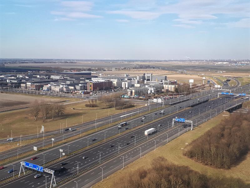 amsterdam airport arrival view approach