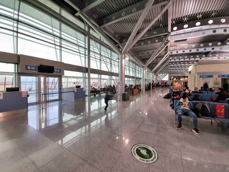 departure area podgorica airport airside