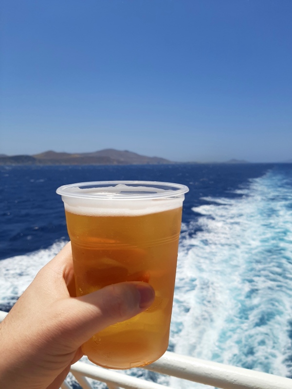 greece beer ship ferry aegean