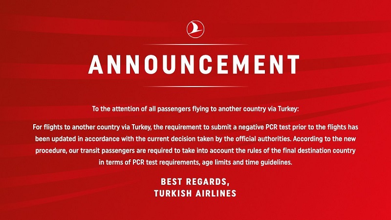 turkish airlines pcr test