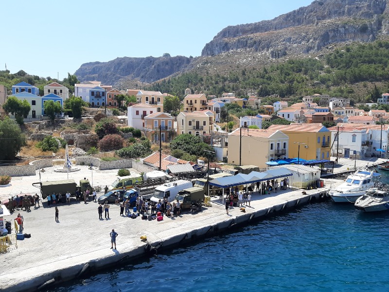 kastellorizo harbour night boat greece