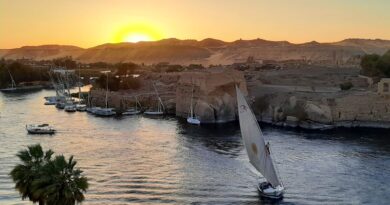 sunset nile egypt aswan