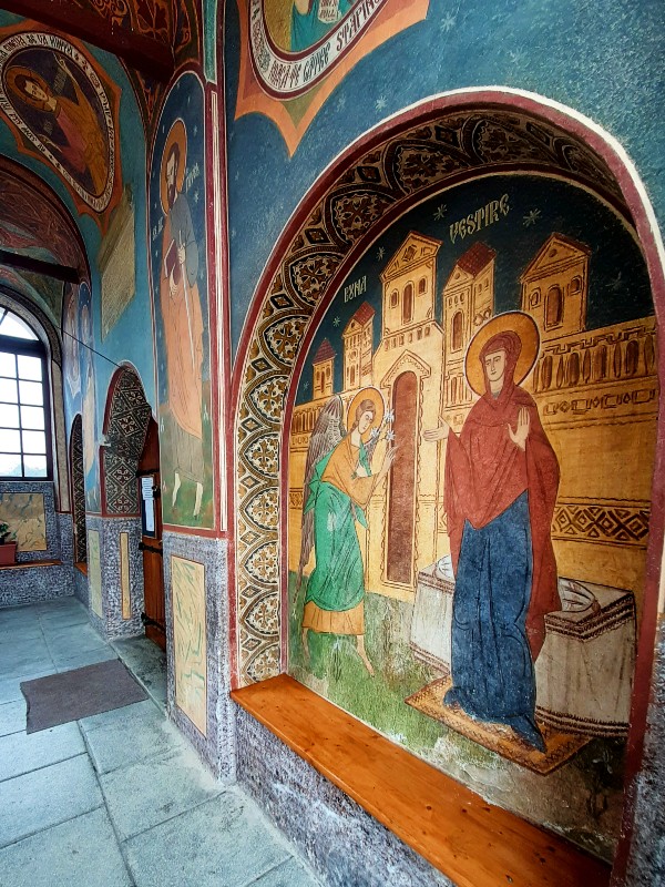 frescoes church porch