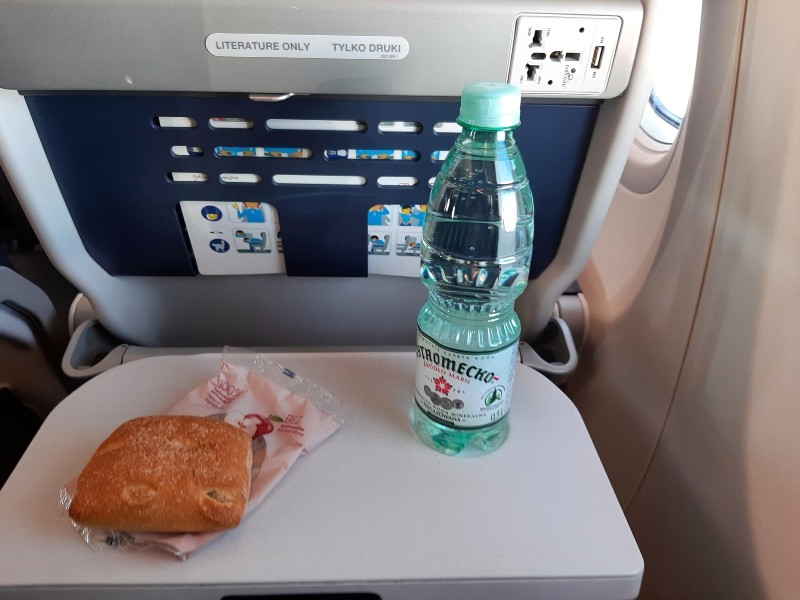 lot polish airlines economy class snack drink