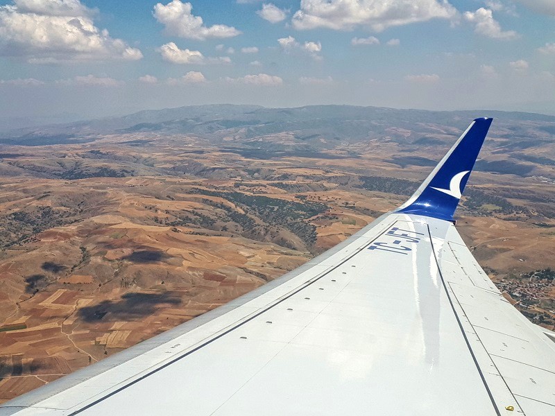 ankara airport departure view turkish airlines anadolujet flight