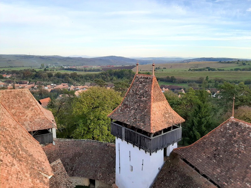 red rooftops saxon village transylvania