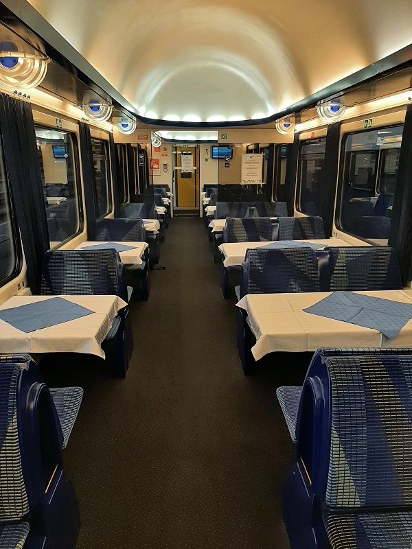 hungaria eurocity train dining car budapest prague brno