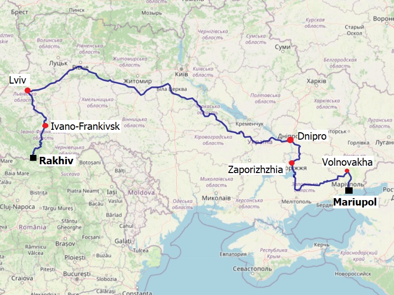 rakhiv mariupol ukraine longest train