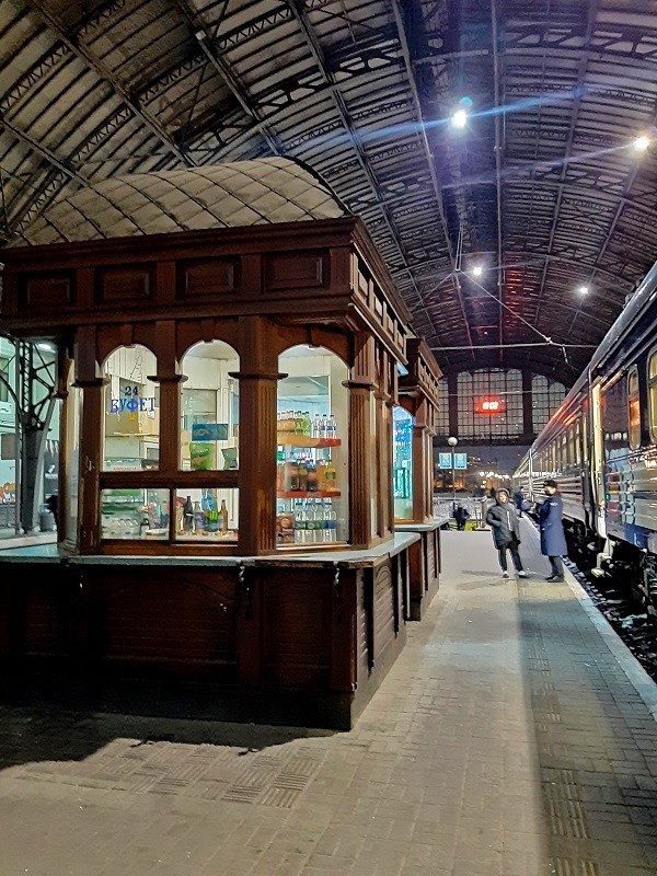 lviv wooden kiosk platform