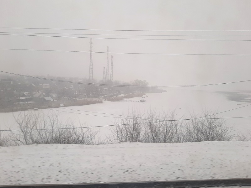 samara river ukraine winter
