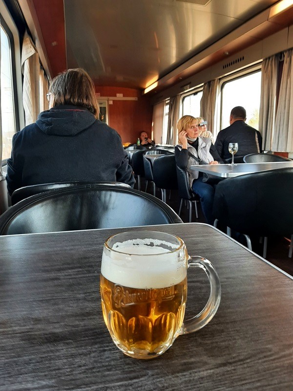 beer train dining car brno prague czech republic