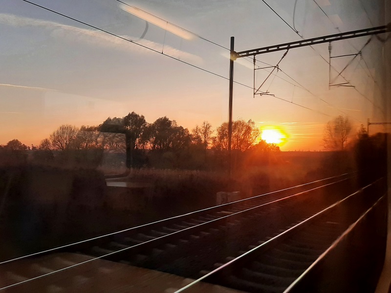 train sunset
