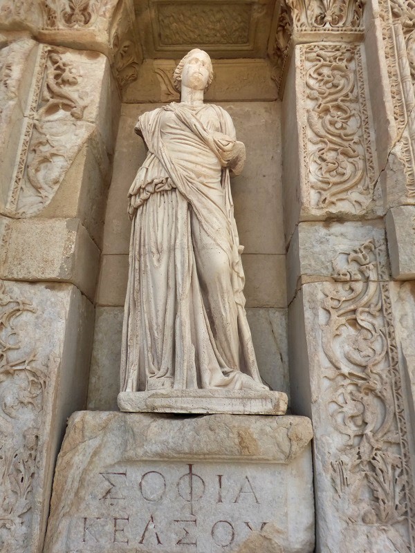 library of celsus statue izmir trip