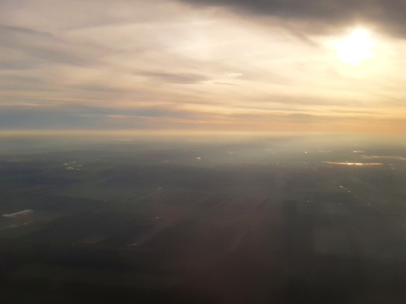 sunset plane view