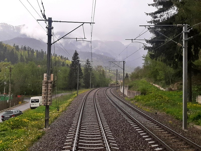 carpathian mountains train railway line