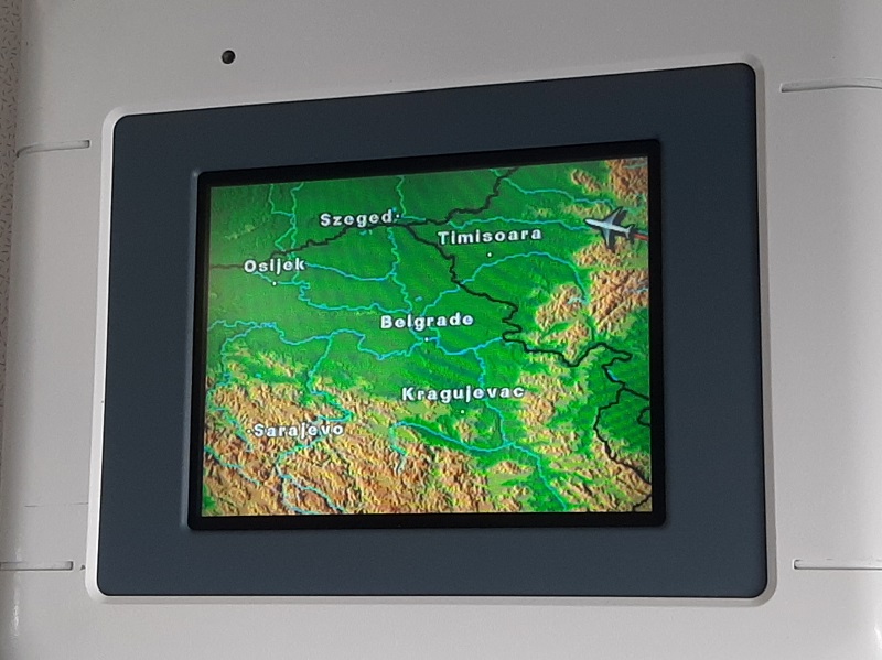 tarom yugoslavia in-flight route map