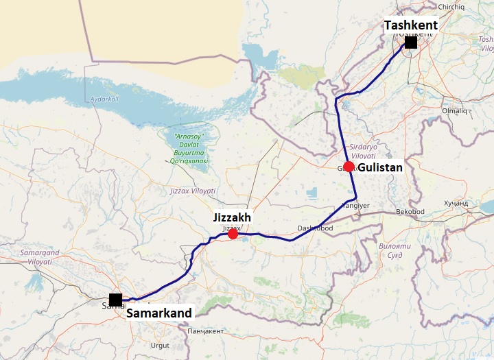 uzbekistan railways shark train route tashkent samarkand
