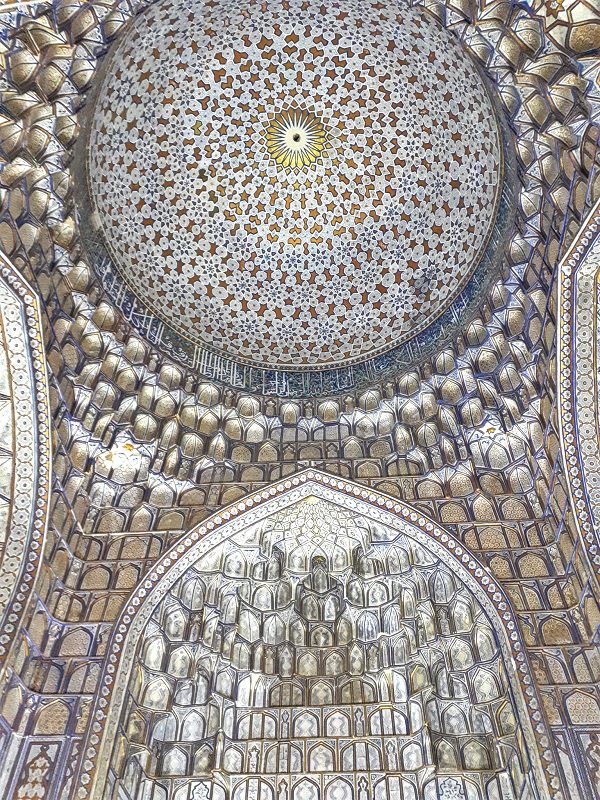 white mausoleum dome shah-i-zinda samarkand