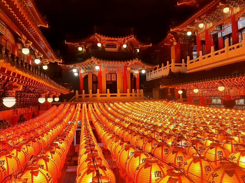 red lanterns temple Kaohsiung Taiwan travel year 2023