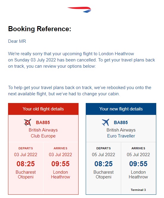 british airways cancellation e-mail