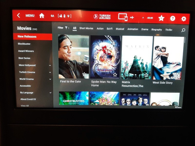 turkish airlines airbus a350 business class IFE entertainment