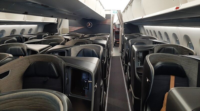 turkish airlines airbus a350 business class cabin flight review