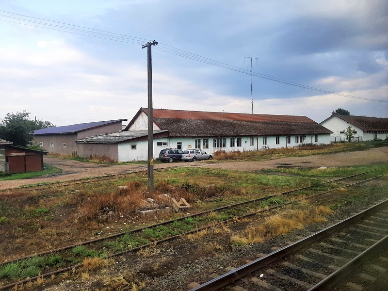 rural romania train window view satu mare