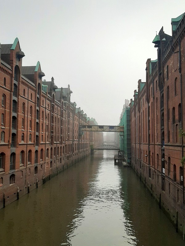 Speicherstadt canal warehouses old port of hamburg