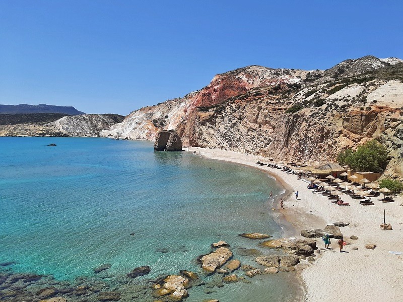 Firiplaka beach milos cyclades beautiful greek island