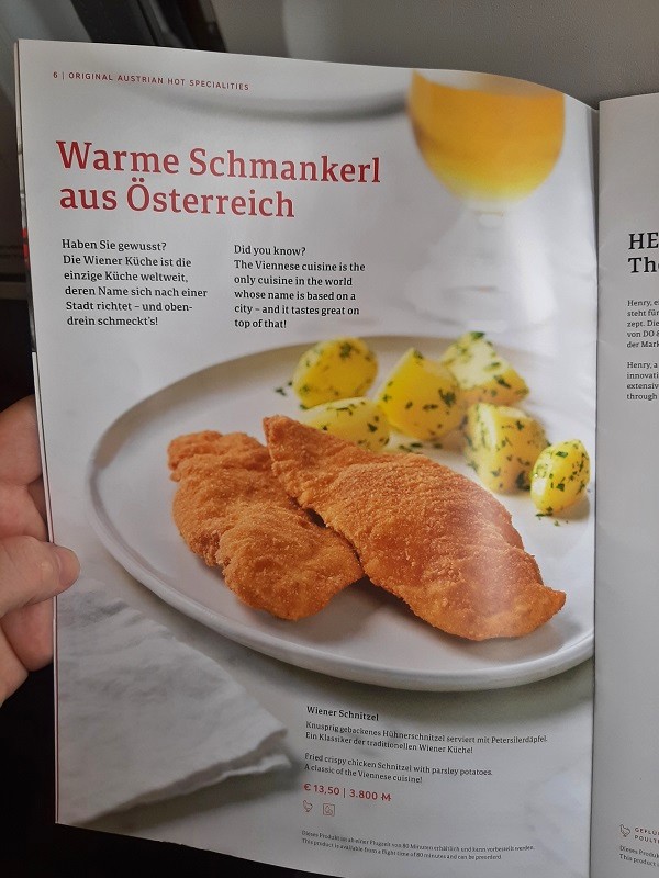 wiener schnitzel austrian airlines