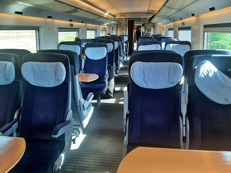 second class seats ice train germany prague frankfurt