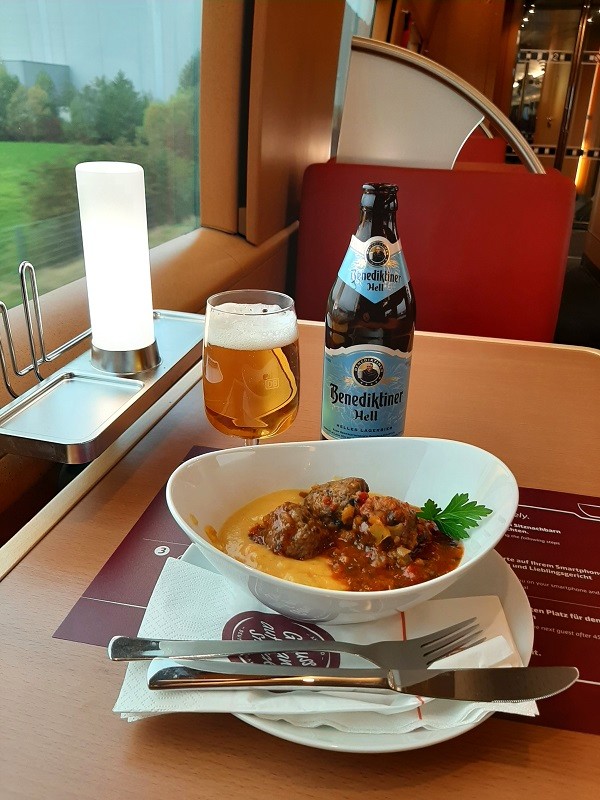 ice train dining car germany frankfurt prague