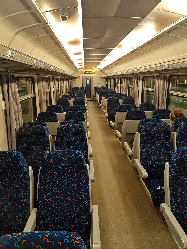 Západní express train second class carriage cheb prague frankfurt