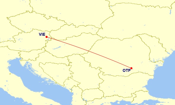 bucharest vienna flight map