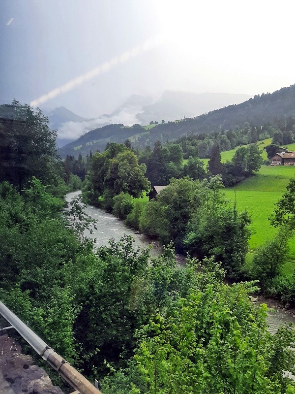 river simmen railway train zweisimmen spiez