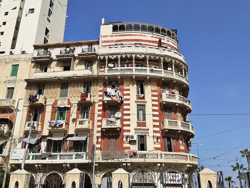 old apartment block belle epoque alexandria egypt