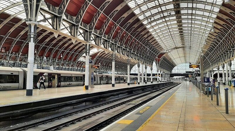 london paddington railway station train shed