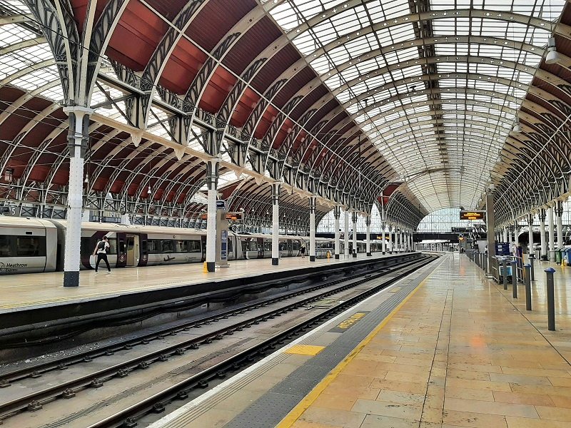 london paddington railway station train shed