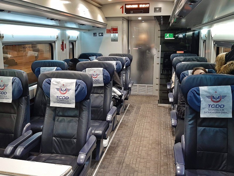 second class seats YHT high-speed train turkey