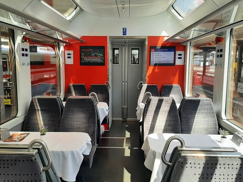 interlaken lucerne zentralbahn train dining car restaurant wagon