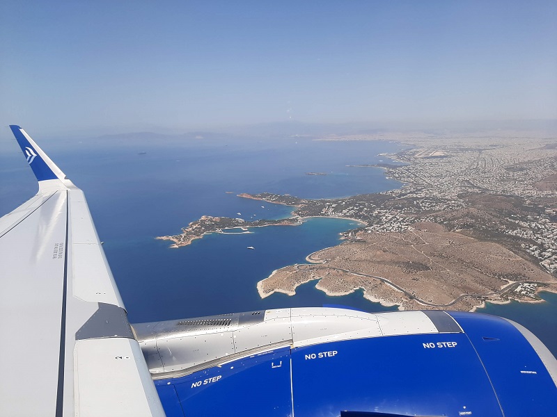 athens airport arrival view