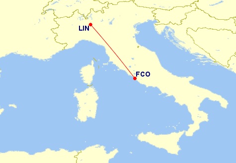 rome milan route map