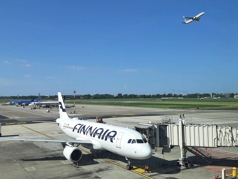 milan linate airport take-off runway view