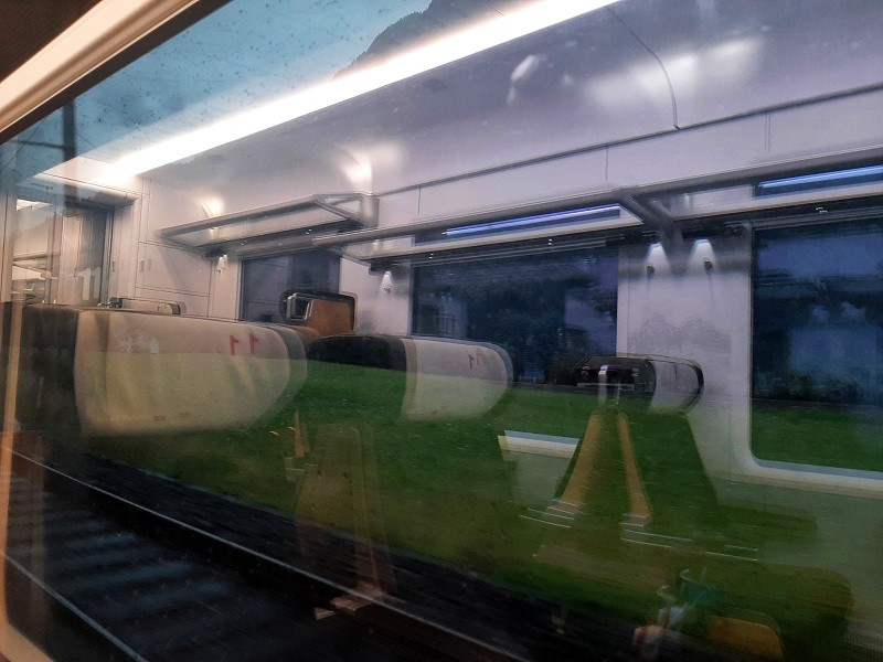 reflection train window