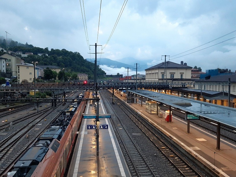 bellinzona railway station gotthard switzerland