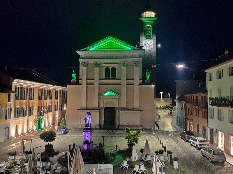 locarno city centre square night view