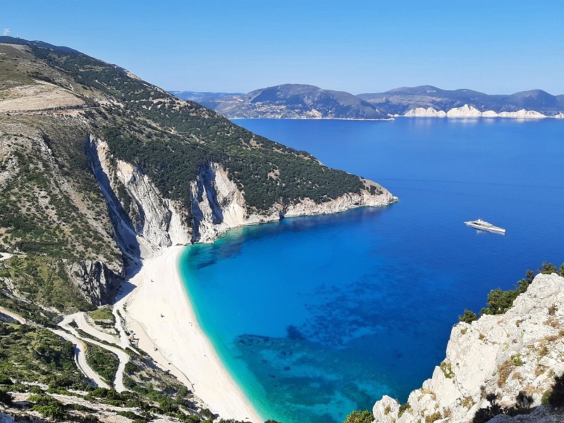 Myrtos beach road kefalonia car rental driving